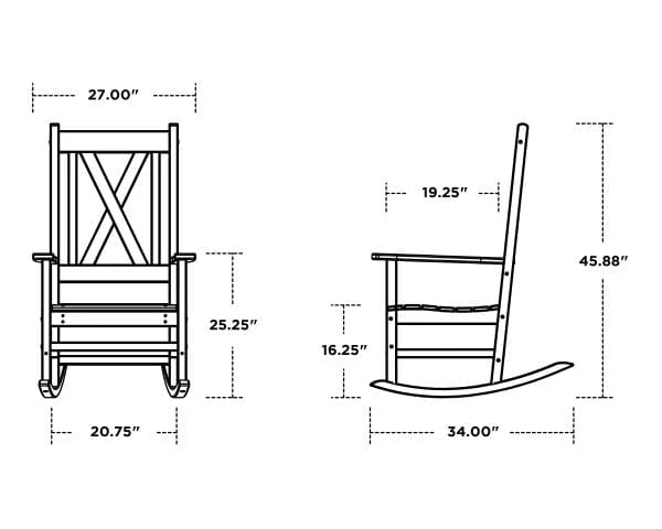 POLYWOOD® Braxton Porch Rocking Chair - R180 - Image 3