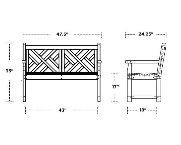 POLYWOOD® Chippendale 48" Bench - CDB48 - Image 3