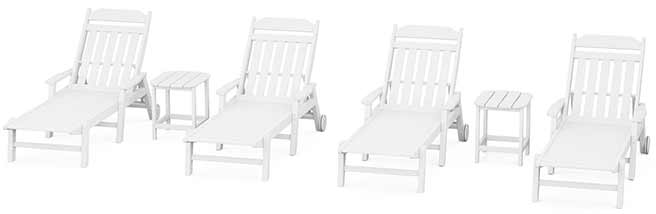 POLYWOOD® Country Living 6-Piece Chaise Set with Arms and Wheels - PWS1558-1 - Image 7