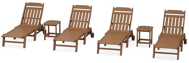 POLYWOOD® Country Living 6-Piece Chaise Set with Wheels - PWS1557-1 - Image 4
