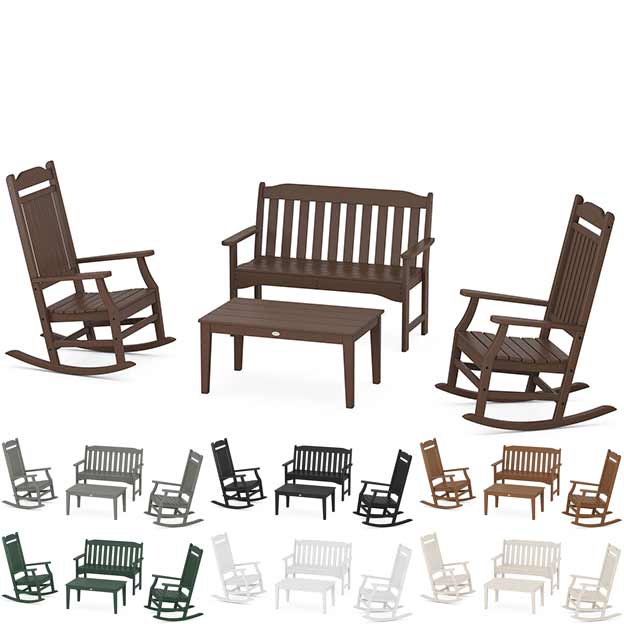 POLYWOOD® Country Living Rocking Chair 4-Piece Porch Set - PWS1419-1 - Image 2
