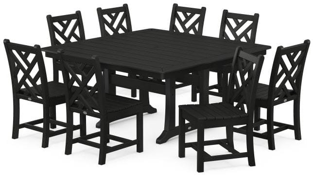 POLYWOOD® Dining Set - Chippendale 9-Piece Nautical Trestle - PWS735-1 - Image 3