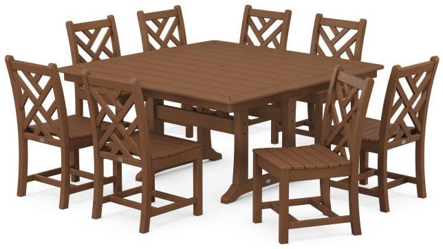 POLYWOOD® Dining Set - Chippendale 9-Piece Nautical Trestle - PWS735-1 - Image 4