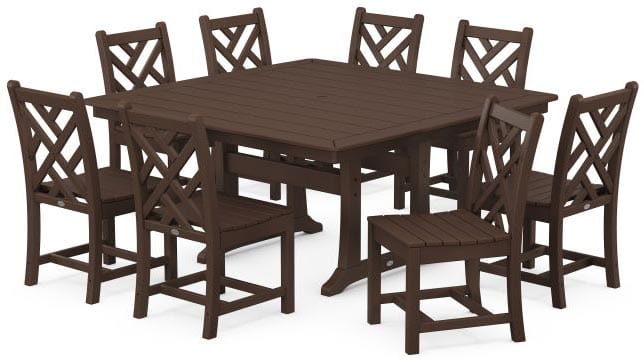 POLYWOOD® Dining Set - Chippendale 9-Piece Nautical Trestle - PWS735-1 - Image 5