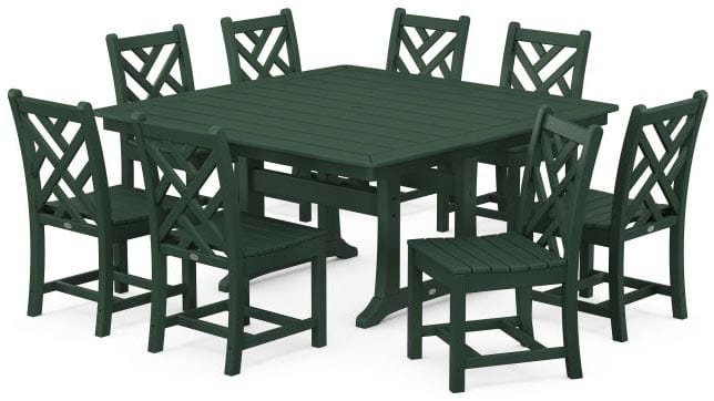 POLYWOOD® Dining Set - Chippendale 9-Piece Nautical Trestle - PWS735-1 - Image 6