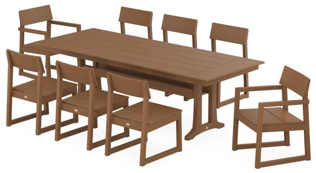 POLYWOOD® EDGE 9-Piece Farmhouse Dining Set with Trestle Legs - PWS1437-1 - Image 4