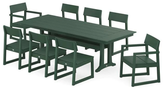 POLYWOOD® EDGE 9-Piece Farmhouse Dining Set with Trestle Legs - PWS1437-1 - Image 5