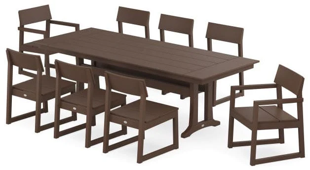 POLYWOOD® EDGE 9-Piece Farmhouse Dining Set with Trestle Legs - PWS1437-1 - Image 6