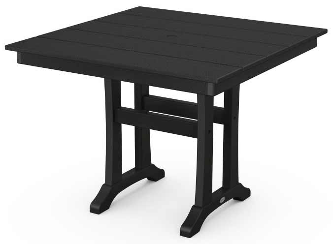 POLYWOOD® Farmhouse Trestle 37" Dining Table - PL81-T1L1 - Image 4