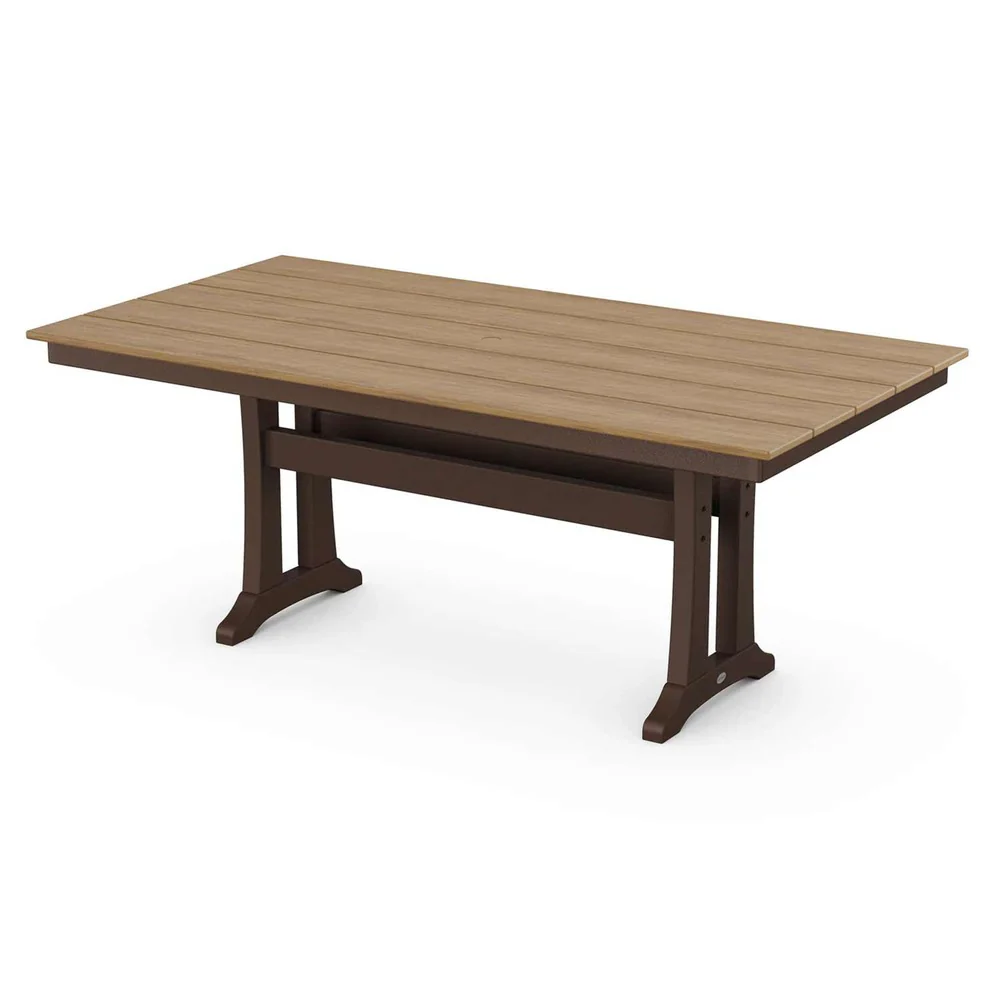 POLYWOOD® Farmhouse Trestle 37" x 72" Dining Table - Select Accents - PL83-T1L1 - Image 2