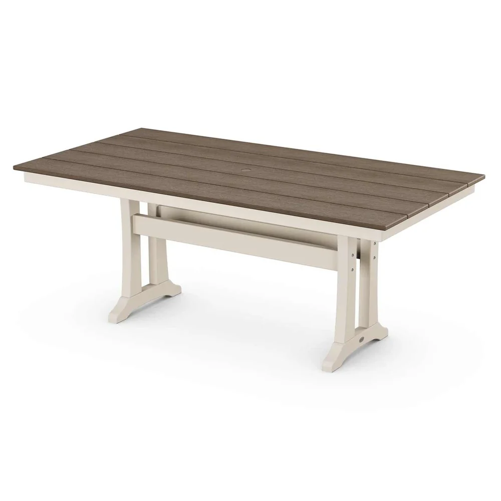 POLYWOOD® Farmhouse Trestle 37" x 72" Dining Table - Select Accents - PL83-T1L1 - Image 6