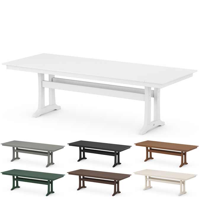 POLYWOOD® Farmhouse Trestle 38" x 96" Dining Table - PL84-T1L1 - Image 2