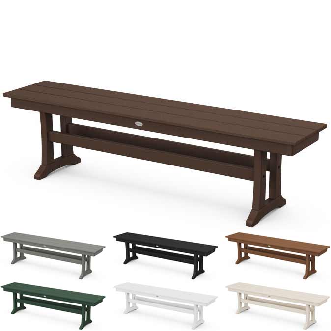 POLYWOOD® Farmhouse Trestle 65" Bench - PL36-T1L1