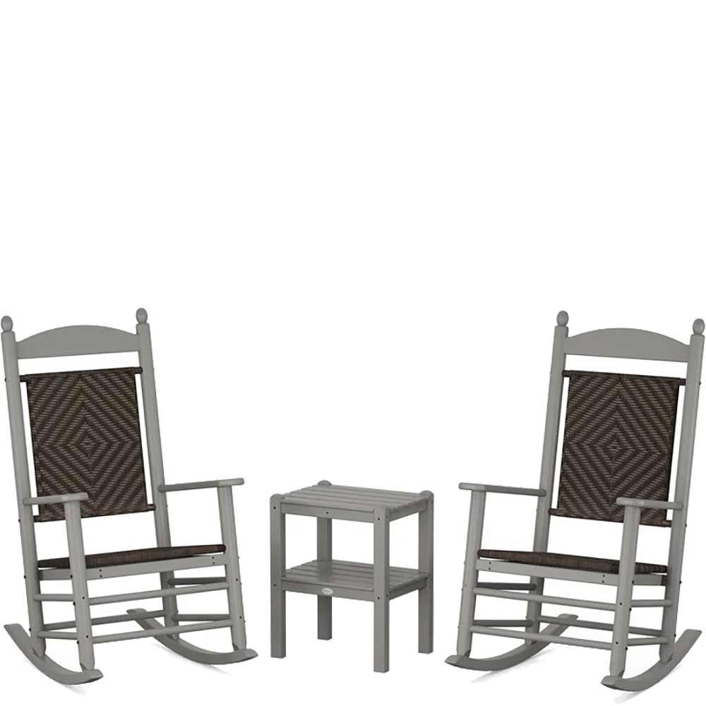 POLYWOOD® Jefferson 3-Piece Woven Rocker Set - PWS141-1 - Image 10