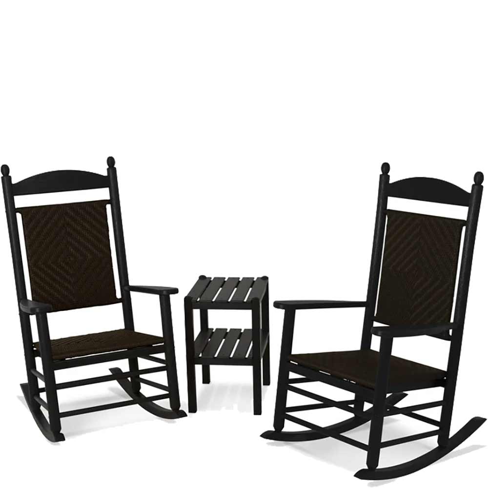POLYWOOD® Jefferson 3-Piece Woven Rocker Set - PWS141-1 - Image 11