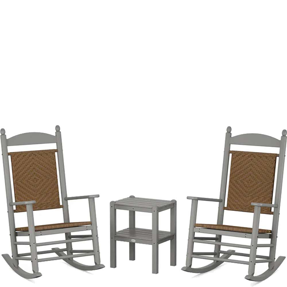 POLYWOOD® Jefferson 3-Piece Woven Rocker Set - PWS141-1 - Image 3