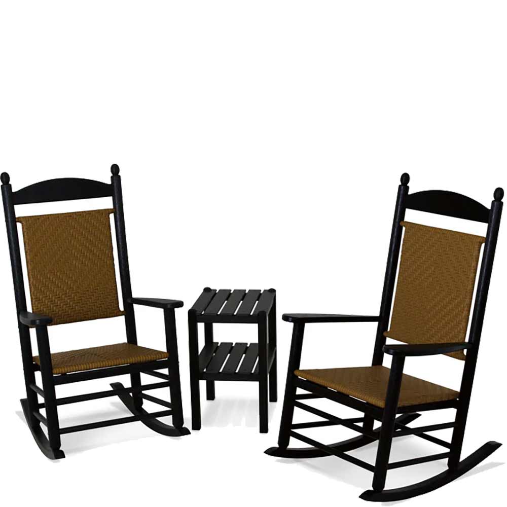POLYWOOD® Jefferson 3-Piece Woven Rocker Set - PWS141-1 - Image 4
