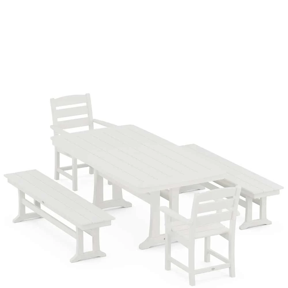 POLYWOOD® Lakeside 5-Piece Dining Set with Trestle Legs - PWS1043-1 - Image 11