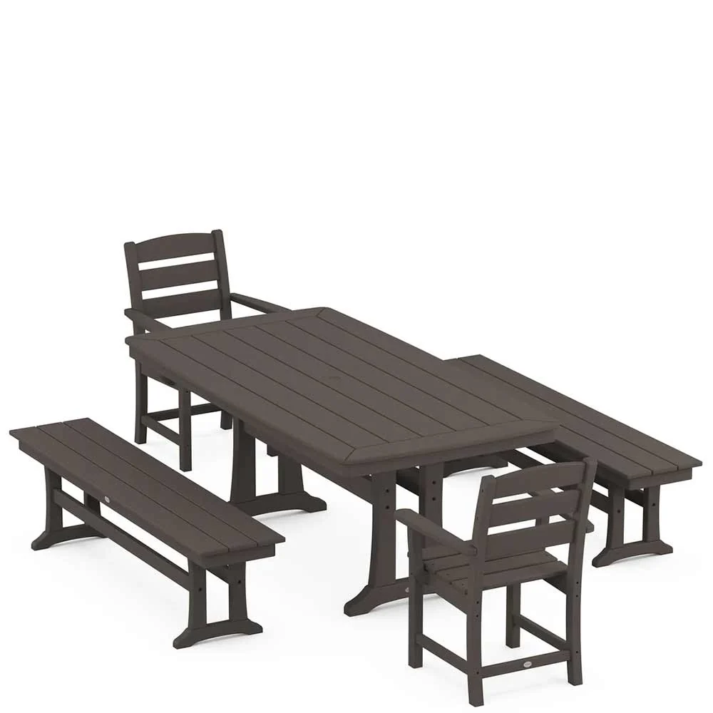 POLYWOOD® Lakeside 5-Piece Dining Set with Trestle Legs - PWS1043-1 - Image 9