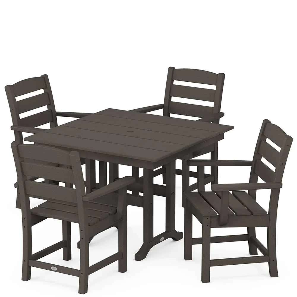 POLYWOOD® Lakeside 5-Piece Farmhouse Dining Set - PWS1148-1 - Image 9