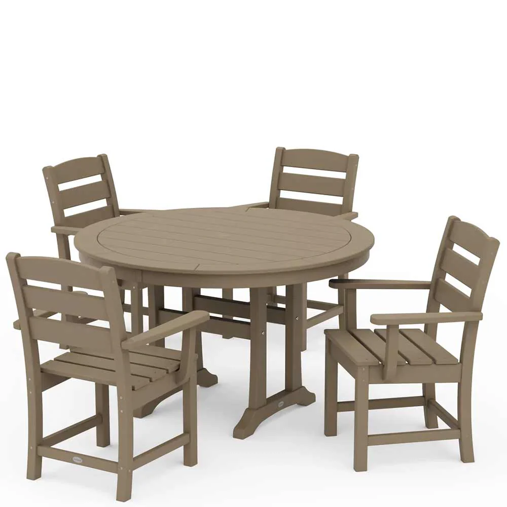 POLYWOOD® Lakeside 5-Piece Round Dining Set with Trestle Legs - PWS1124-1 - Image 10