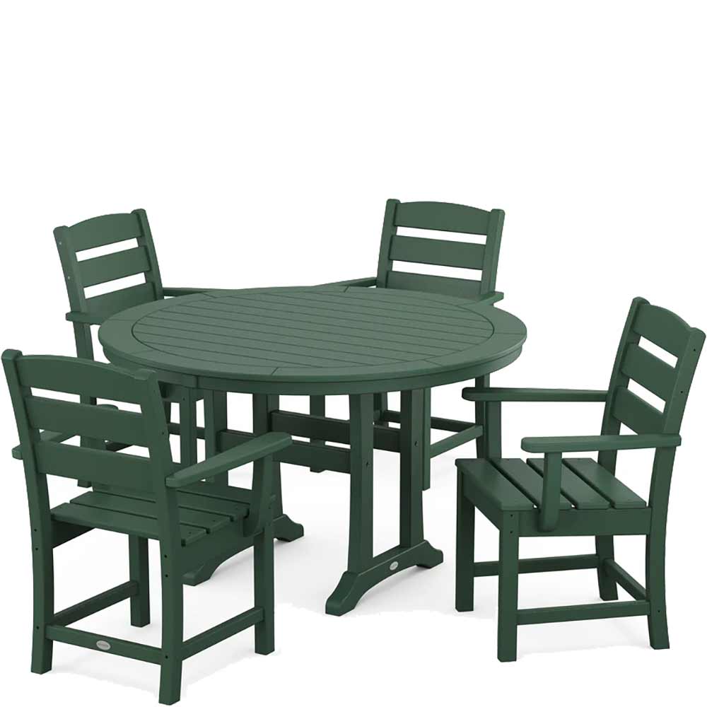 POLYWOOD® Lakeside 5-Piece Round Dining Set with Trestle Legs - PWS1124-1 - Image 6