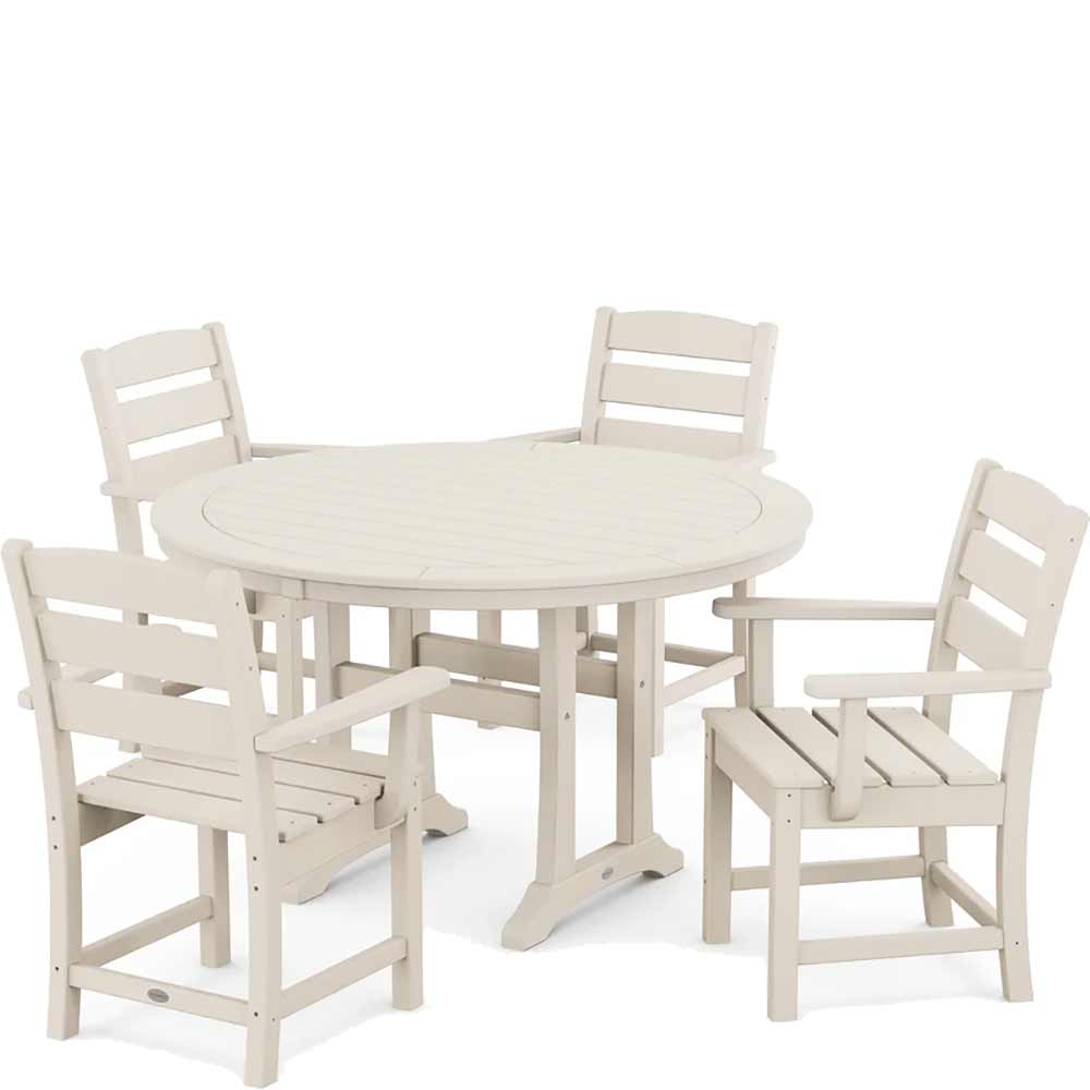 POLYWOOD® Lakeside 5-Piece Round Dining Set with Trestle Legs - PWS1124-1 - Image 8