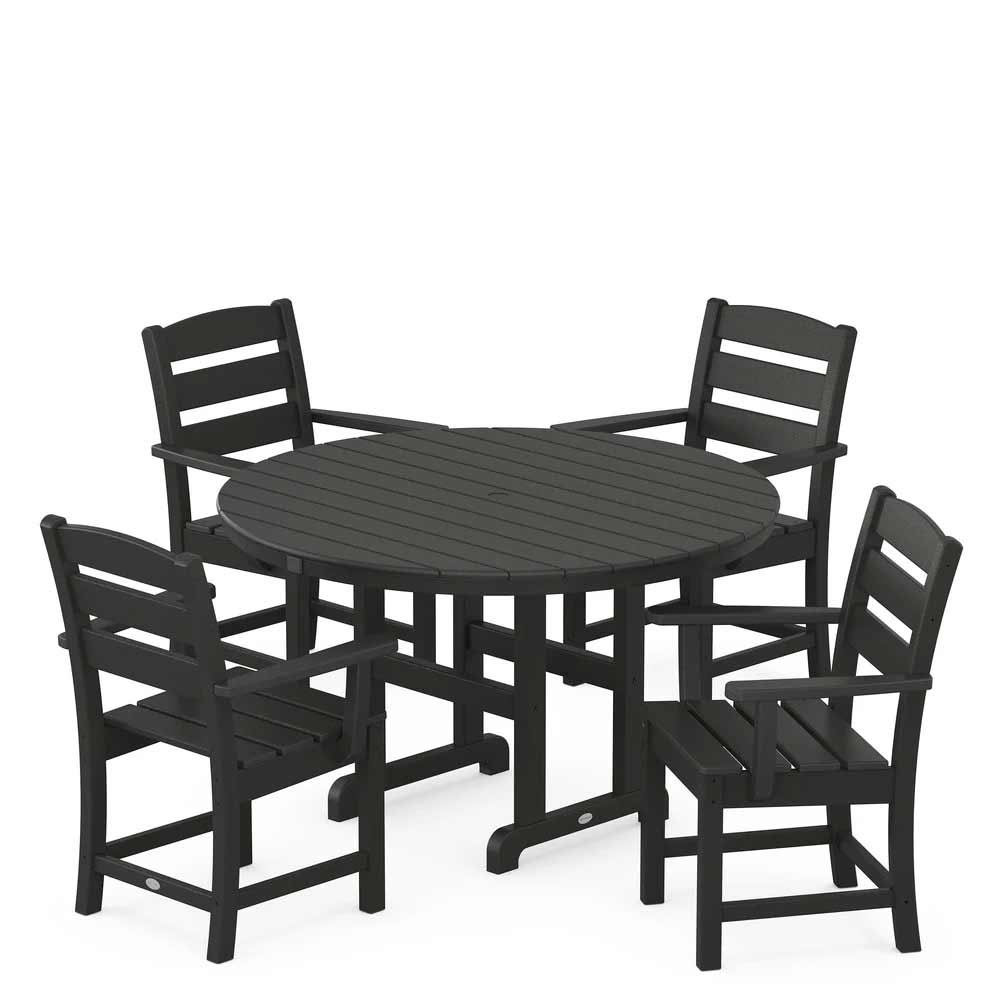 POLYWOOD® Lakeside 5-Piece Round Farmhouse Dining Set - PWS648-1 - Image 3