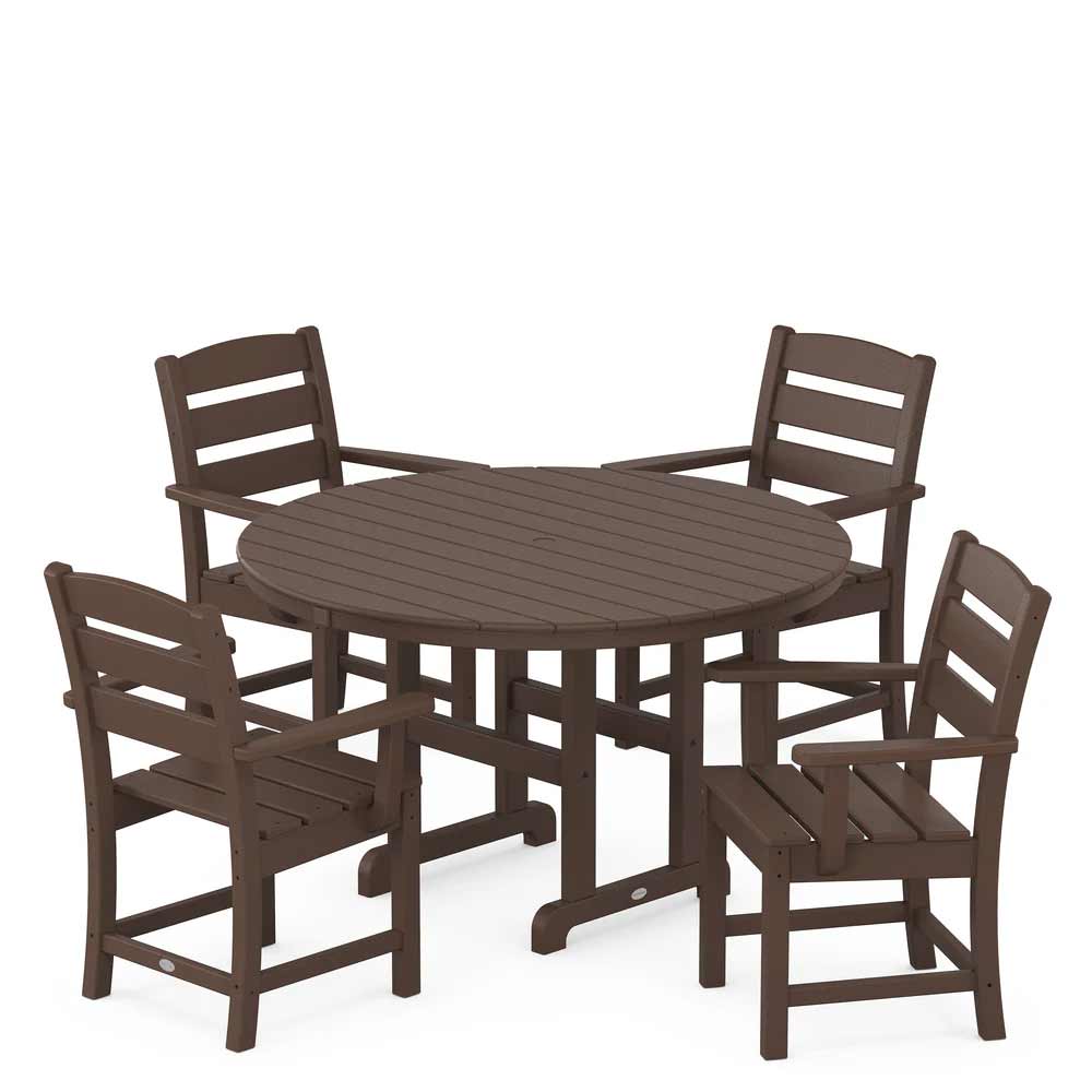 POLYWOOD® Lakeside 5-Piece Round Farmhouse Dining Set - PWS648-1 - Image 4
