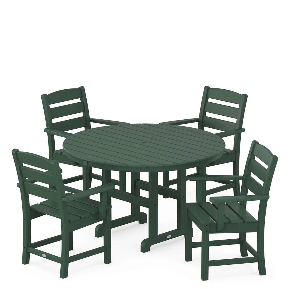 POLYWOOD® Lakeside 5-Piece Round Farmhouse Dining Set - PWS648-1 - Image 5