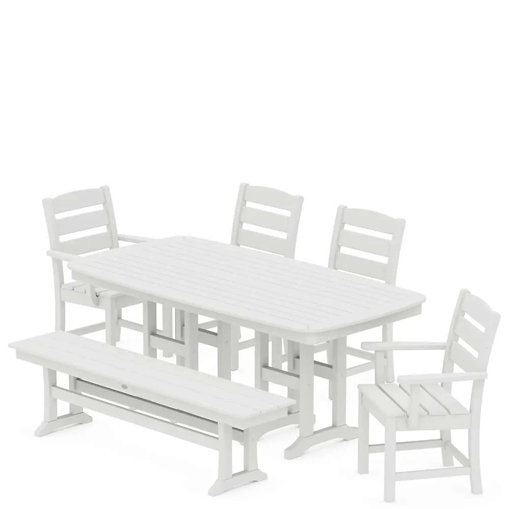 POLYWOOD® Lakeside 6-Piece Dining Set with Bench - PWS1271-1 - Image 11