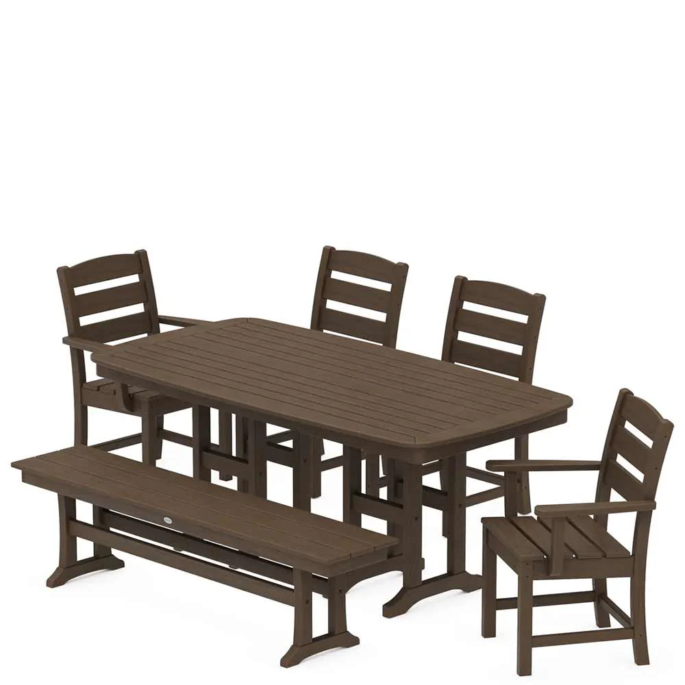 POLYWOOD® Lakeside 6-Piece Dining Set with Bench - PWS1271-1 - Image 12