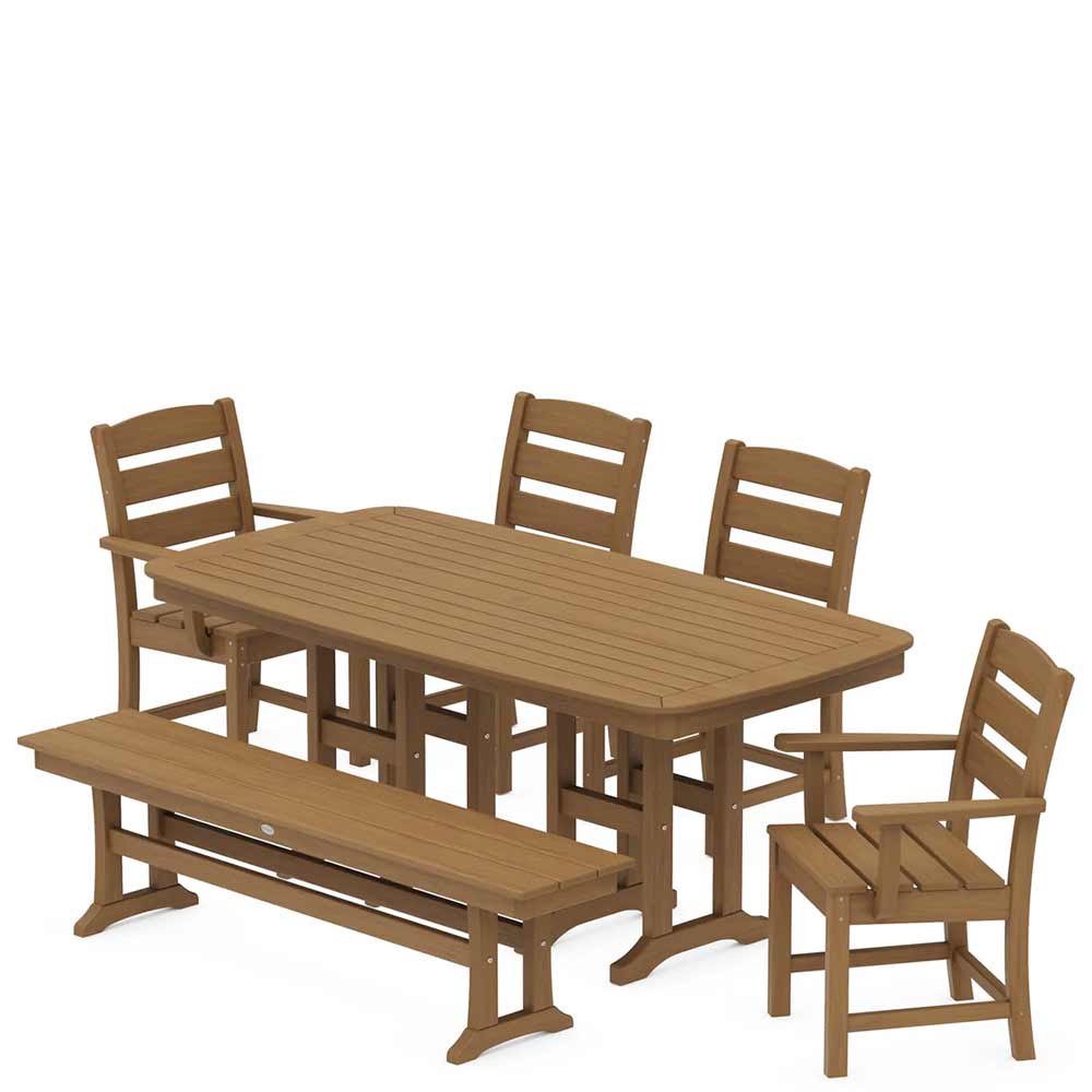 POLYWOOD® Lakeside 6-Piece Dining Set with Bench - PWS1271-1 - Image 13