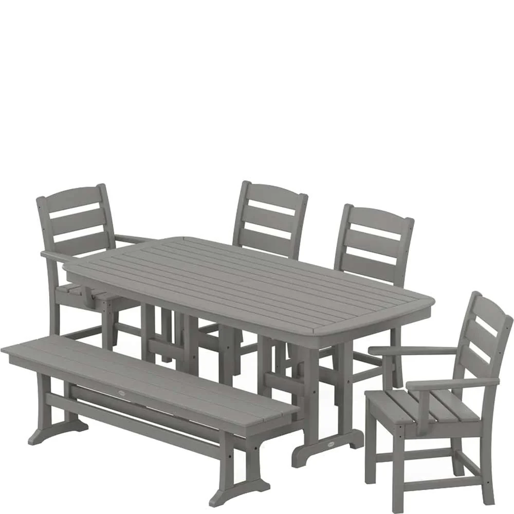 POLYWOOD® Lakeside 6-Piece Dining Set with Bench - PWS1271-1 - Image 3