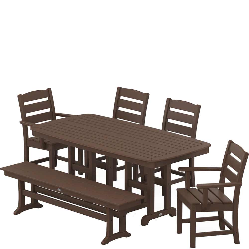 POLYWOOD® Lakeside 6-Piece Dining Set with Bench - PWS1271-1 - Image 5