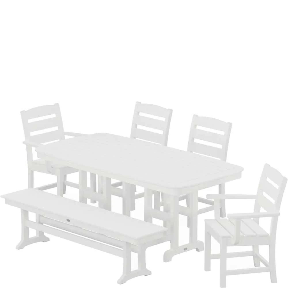 POLYWOOD® Lakeside 6-Piece Dining Set with Bench - PWS1271-1 - Image 7