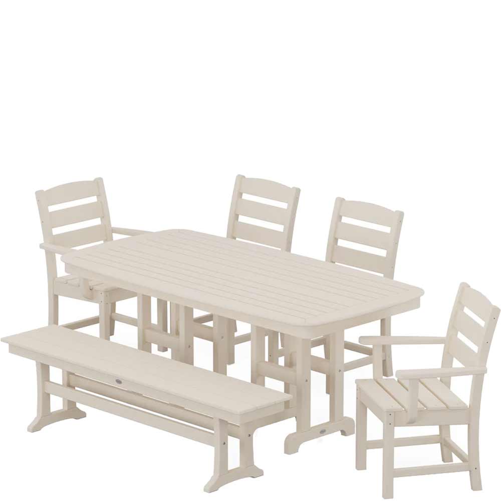 POLYWOOD® Lakeside 6-Piece Dining Set with Bench - PWS1271-1 - Image 8
