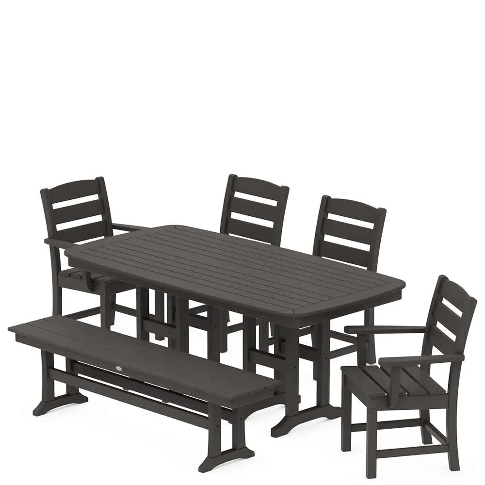 POLYWOOD® Lakeside 6-Piece Dining Set with Bench - PWS1271-1 - Image 9