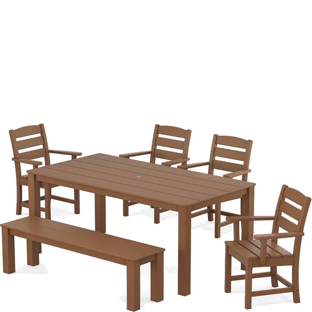 POLYWOOD® Lakeside 6-Piece Parsons Dining Set with Bench - PWS2286-1 - Image 5