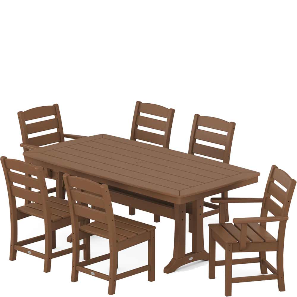POLYWOOD® Lakeside 7-Piece Dining Set with Trestle Legs - PWS635-1 - Image 4