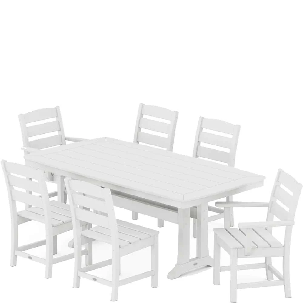 POLYWOOD® Lakeside 7-Piece Dining Set with Trestle Legs - PWS635-1 - Image 7