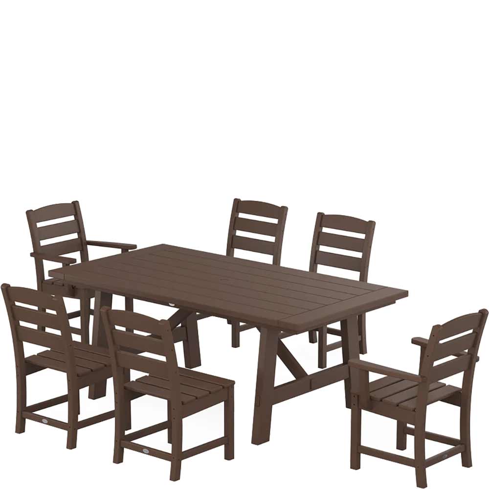 POLYWOOD® Lakeside 7-Piece Rustic Farmhouse Dining Set - PWS1087-1 - Image 4