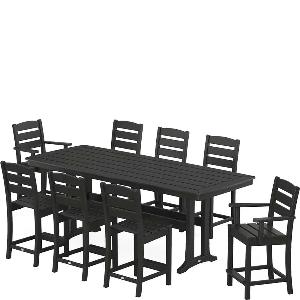 POLYWOOD® Lakeside 9-Piece Counter Set with Trestle Legs - PWS1923-1 - Image 4