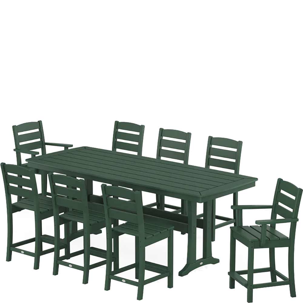 POLYWOOD® Lakeside 9-Piece Counter Set with Trestle Legs - PWS1923-1 - Image 7