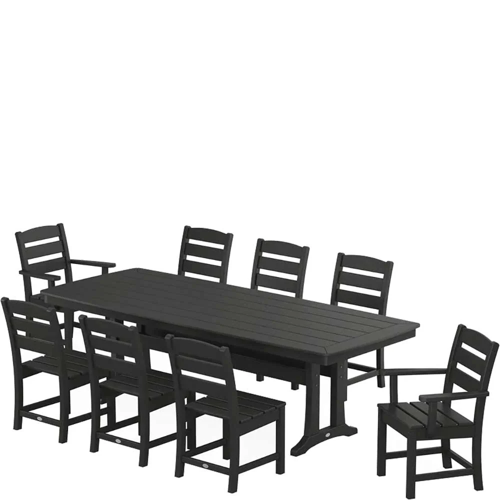 POLYWOOD® Lakeside 9-Piece Dining Set with Trestle Legs - PWS1486-1 - Image 3