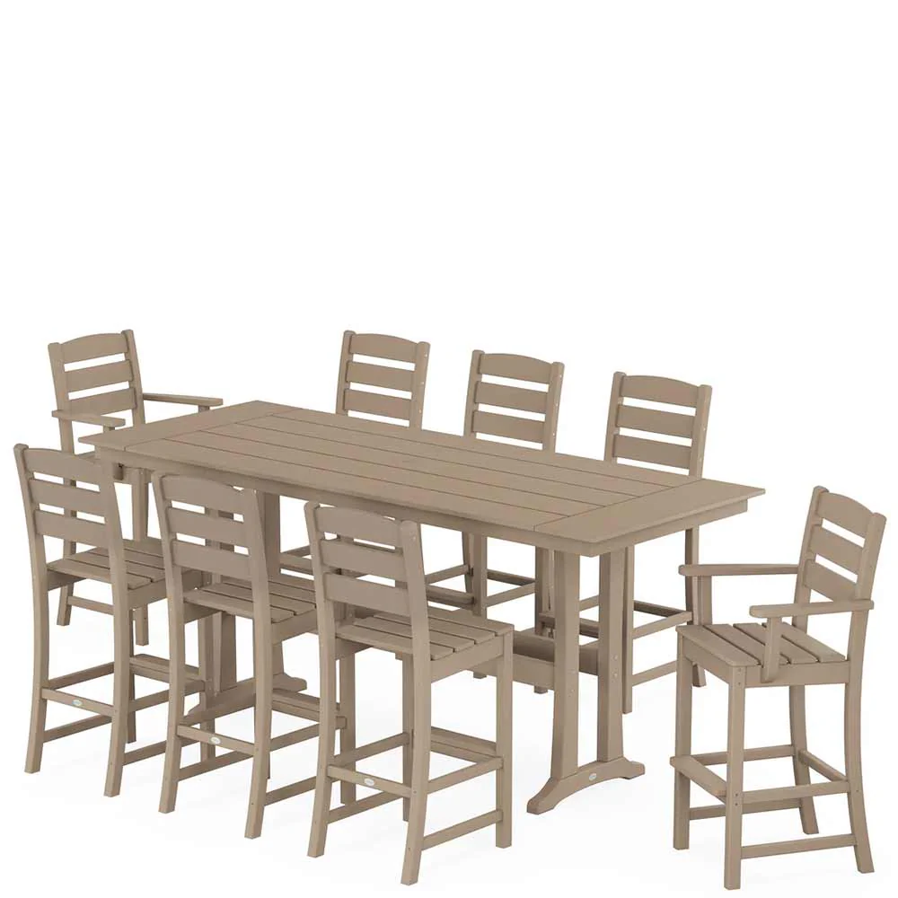POLYWOOD® Lakeside 9-Piece Farmhouse Bar Set with Trestle Legs - PWS1907-1 - Image 10