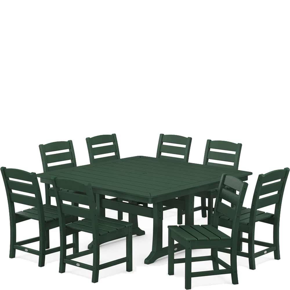POLYWOOD® Lakeside 9-Piece Nautical Trestle Dining Set - PWS739-1 - Image 2