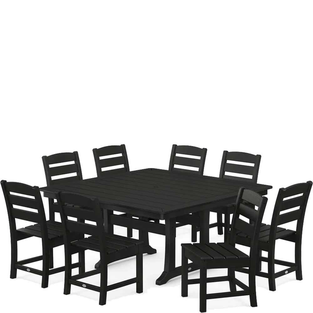 POLYWOOD® Lakeside 9-Piece Nautical Trestle Dining Set - PWS739-1 - Image 4