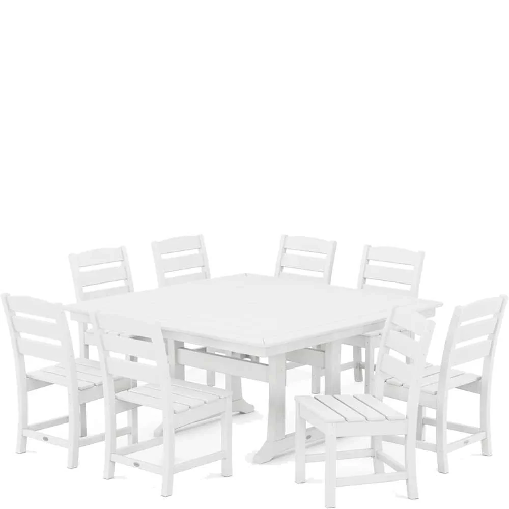 POLYWOOD® Lakeside 9-Piece Nautical Trestle Dining Set - PWS739-1 - Image 7