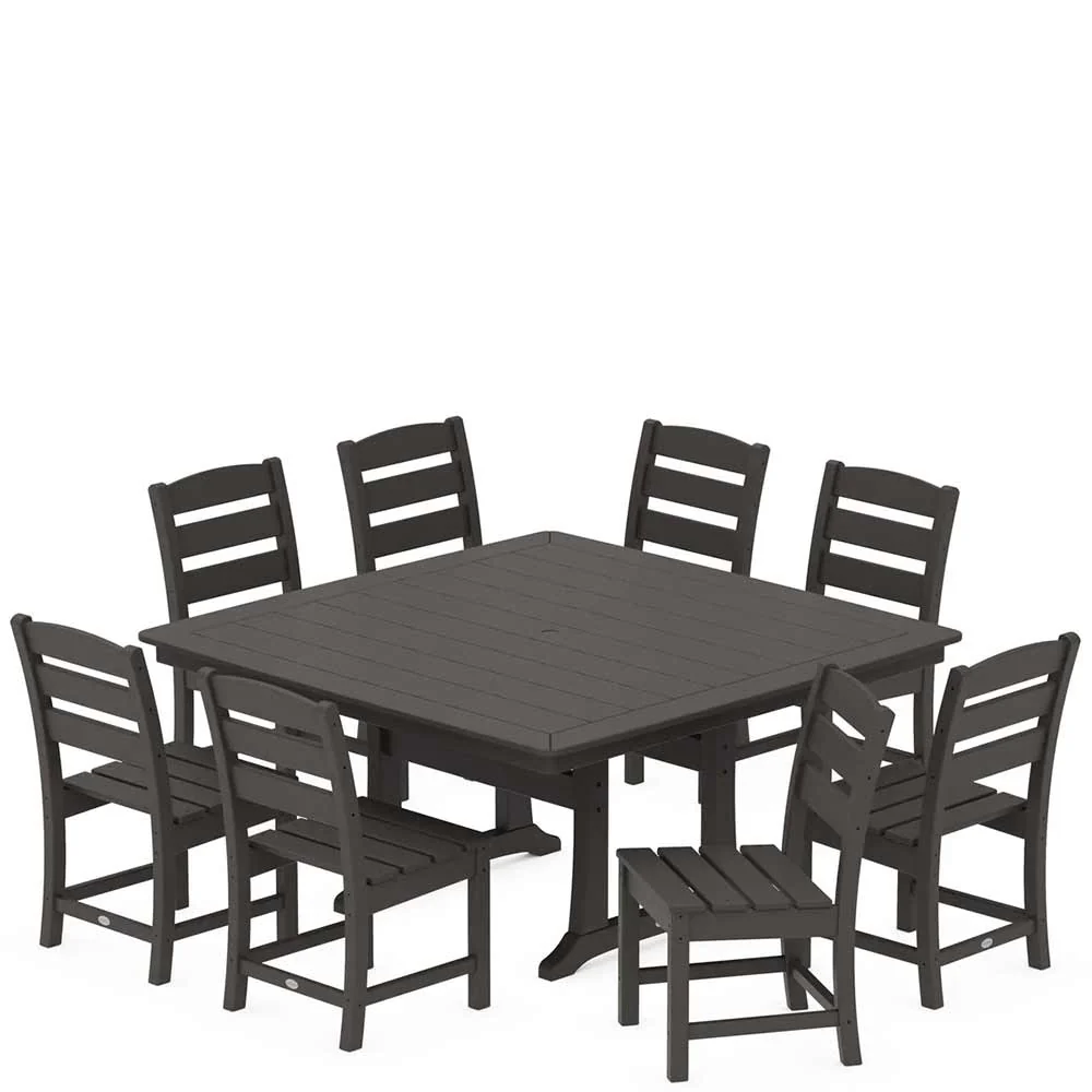 POLYWOOD® Lakeside 9-Piece Nautical Trestle Dining Set - PWS739-1 - Image 9